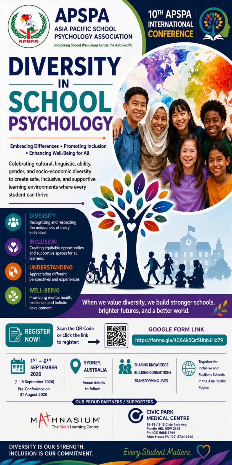 10th APSPA International Conference flyer, September 2026, Sydney