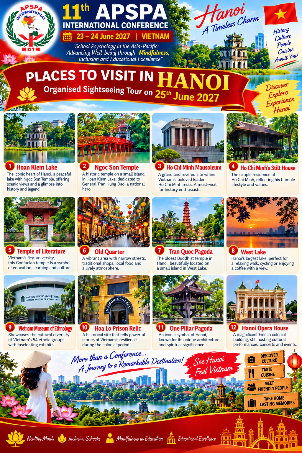 Hanoi, Vietnam highlights and mindful journey poster
