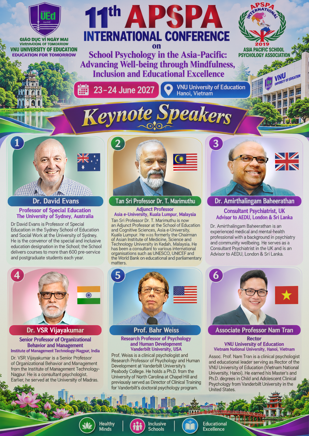 11th APSPA keynote speakers poster